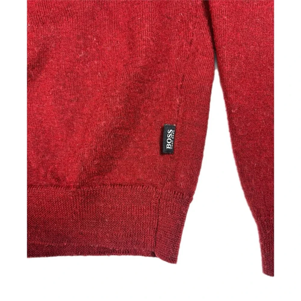 Hugo Boss merino wool V-neck sweater Men Size Large